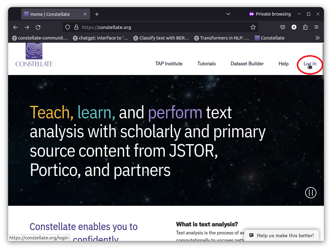 Constellate Homepage
