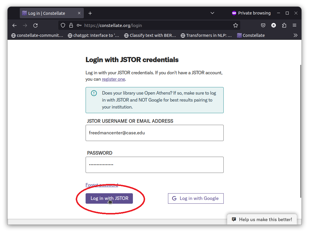 Enter Credentials